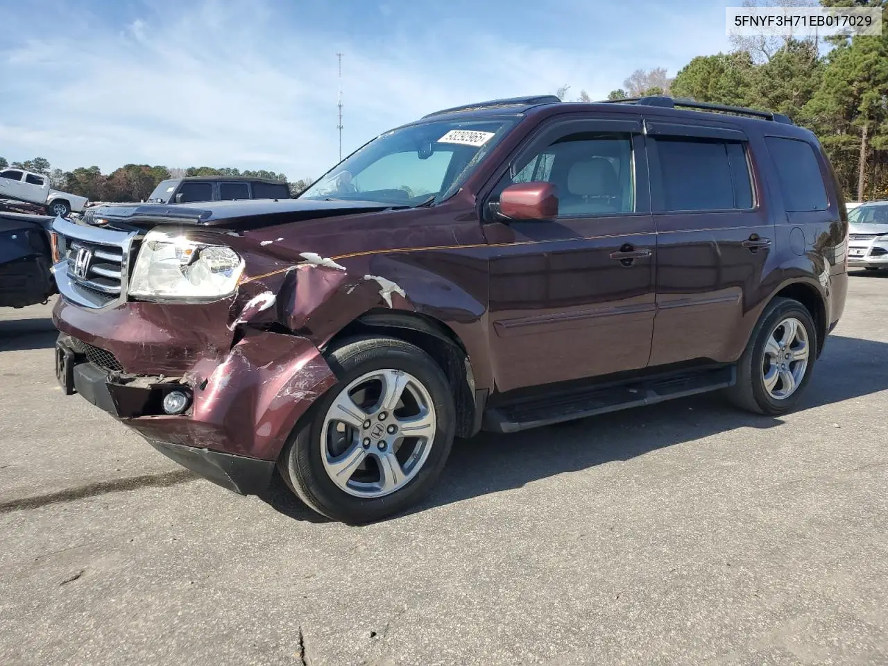 5FNYF3H71EB017029 2014 Honda Pilot Exln