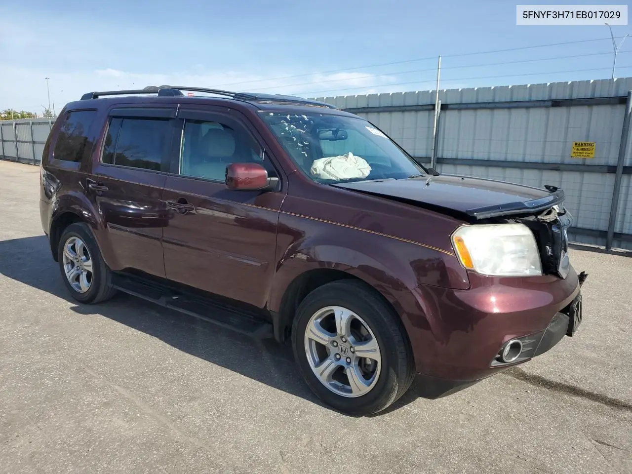 5FNYF3H71EB017029 2014 Honda Pilot Exln
