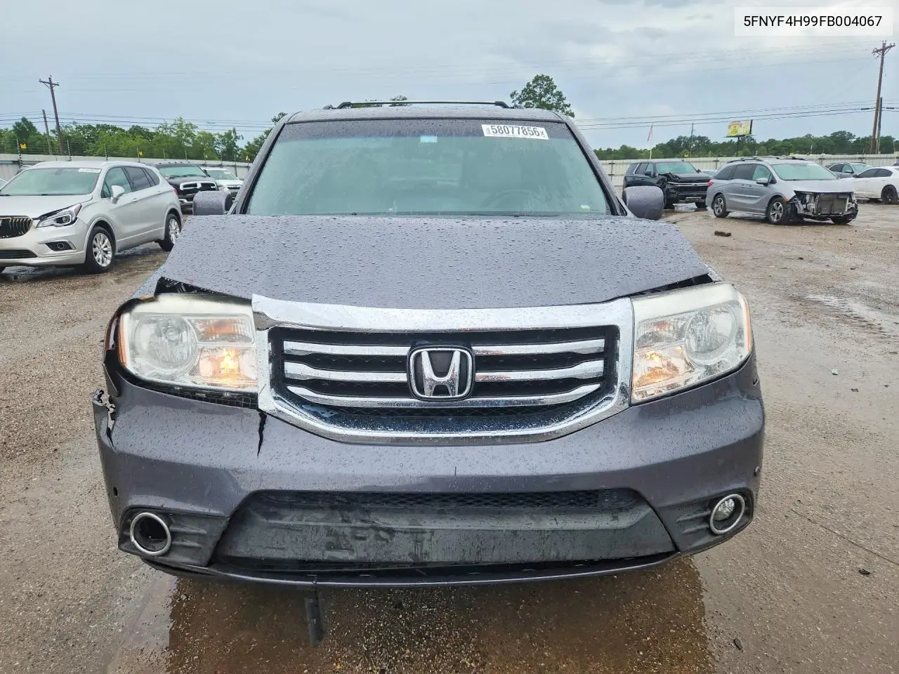 2015 Honda Pilot Touring VIN: 5FNYF4H99FB004067 Lot: 58077856