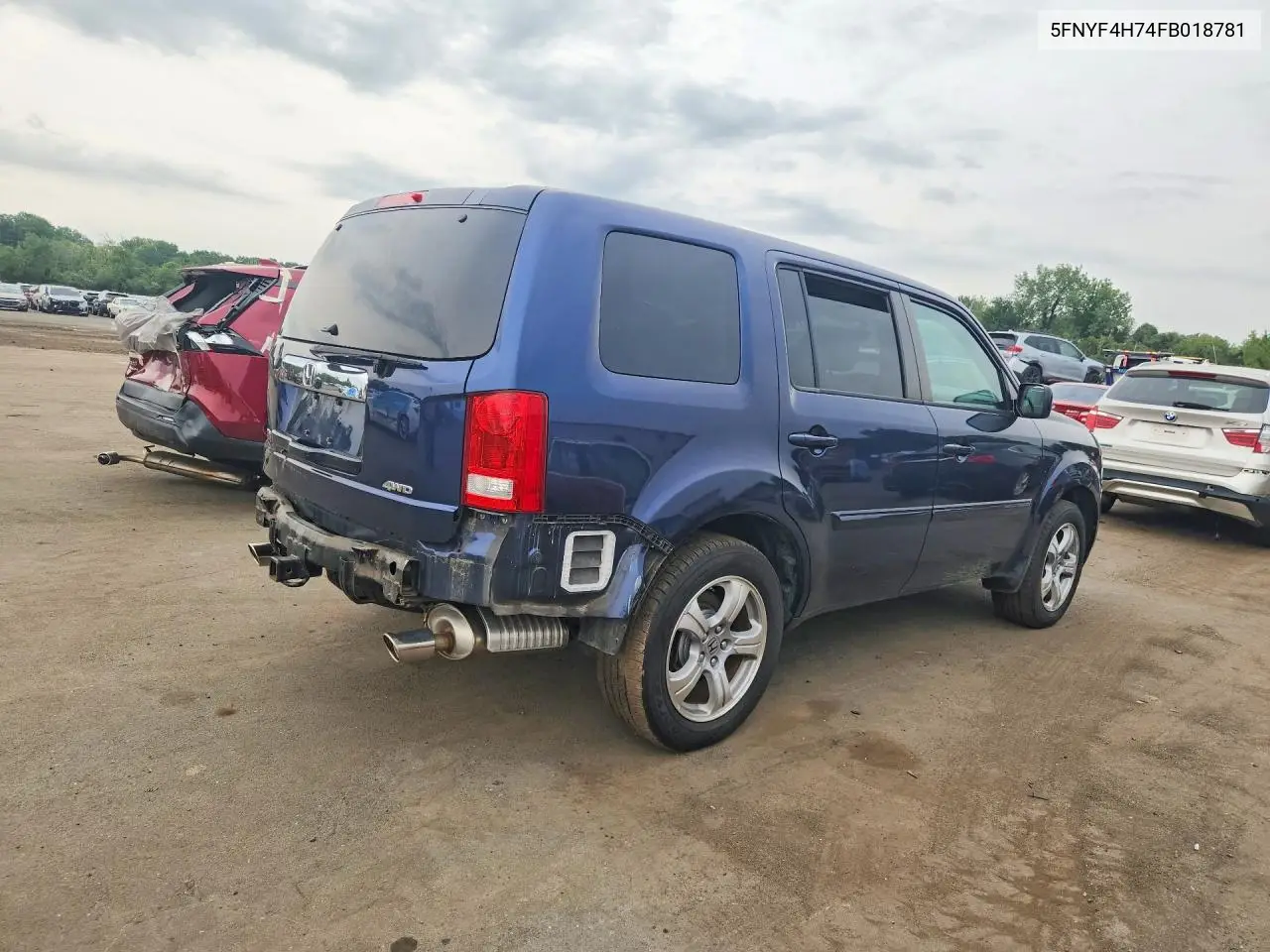 2015 Honda Pilot Exln VIN: 5FNYF4H74FB018781 Lot: 61370666