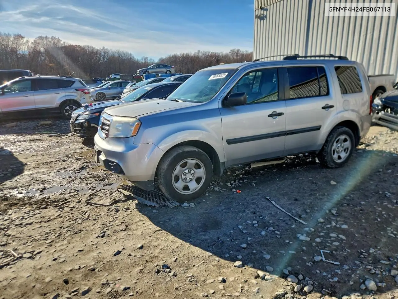 5FNYF4H24FB067113 2015 Honda Pilot Lx