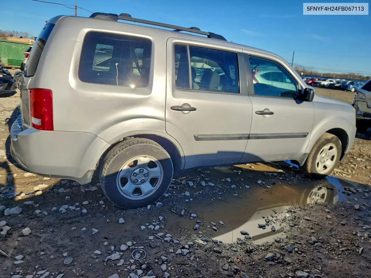 5FNYF4H24FB067113 2015 Honda Pilot Lx