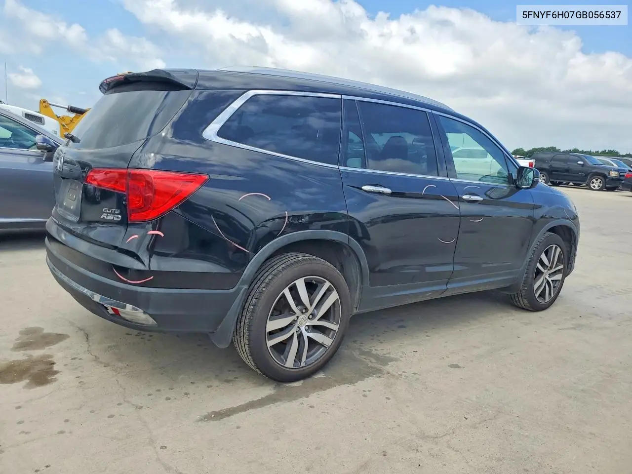 2016 Honda Pilot Elite VIN: 5FNYF6H07GB056537 Lot: 57350386
