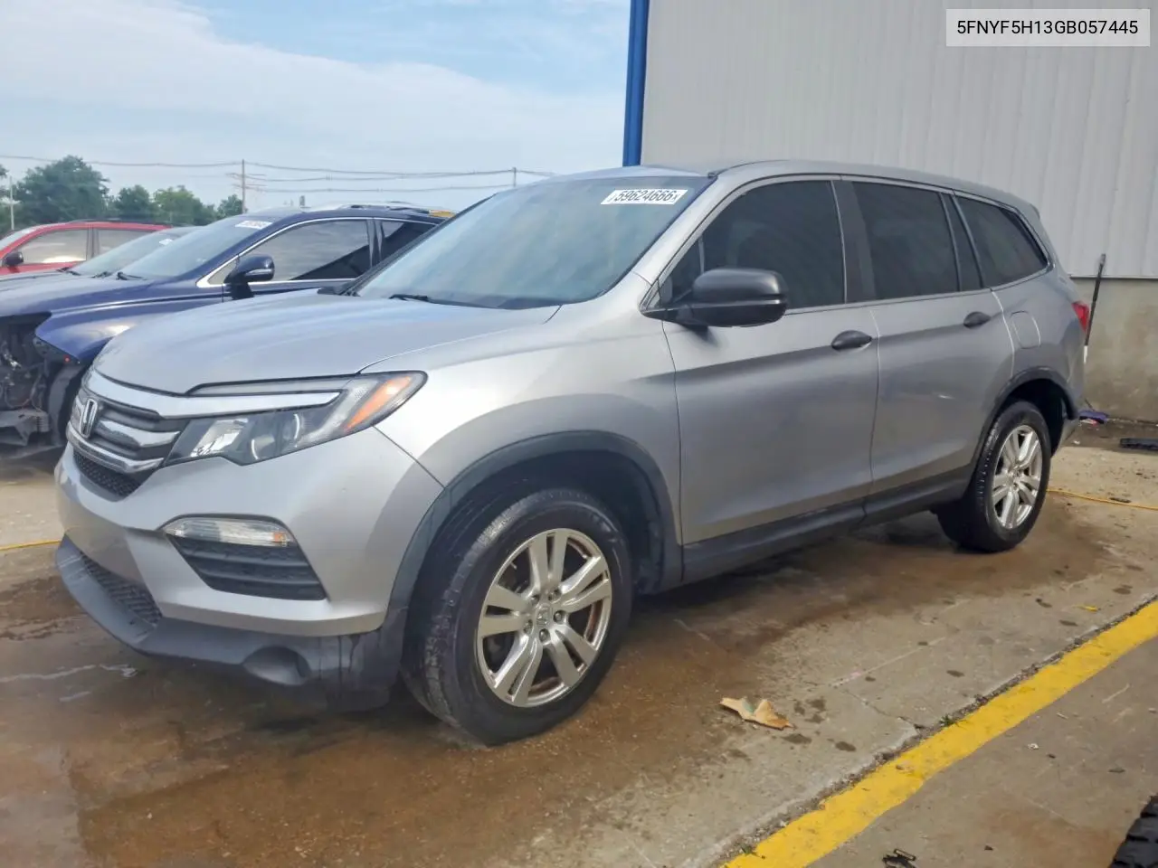 2016 Honda Pilot Lx VIN: 5FNYF5H13GB057445 Lot: 59624666