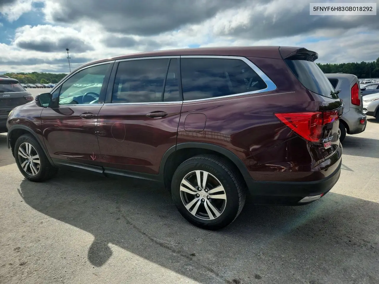 2016 Honda Pilot Exl VIN: 5FNYF6H83GB018292 Lot: 59723606