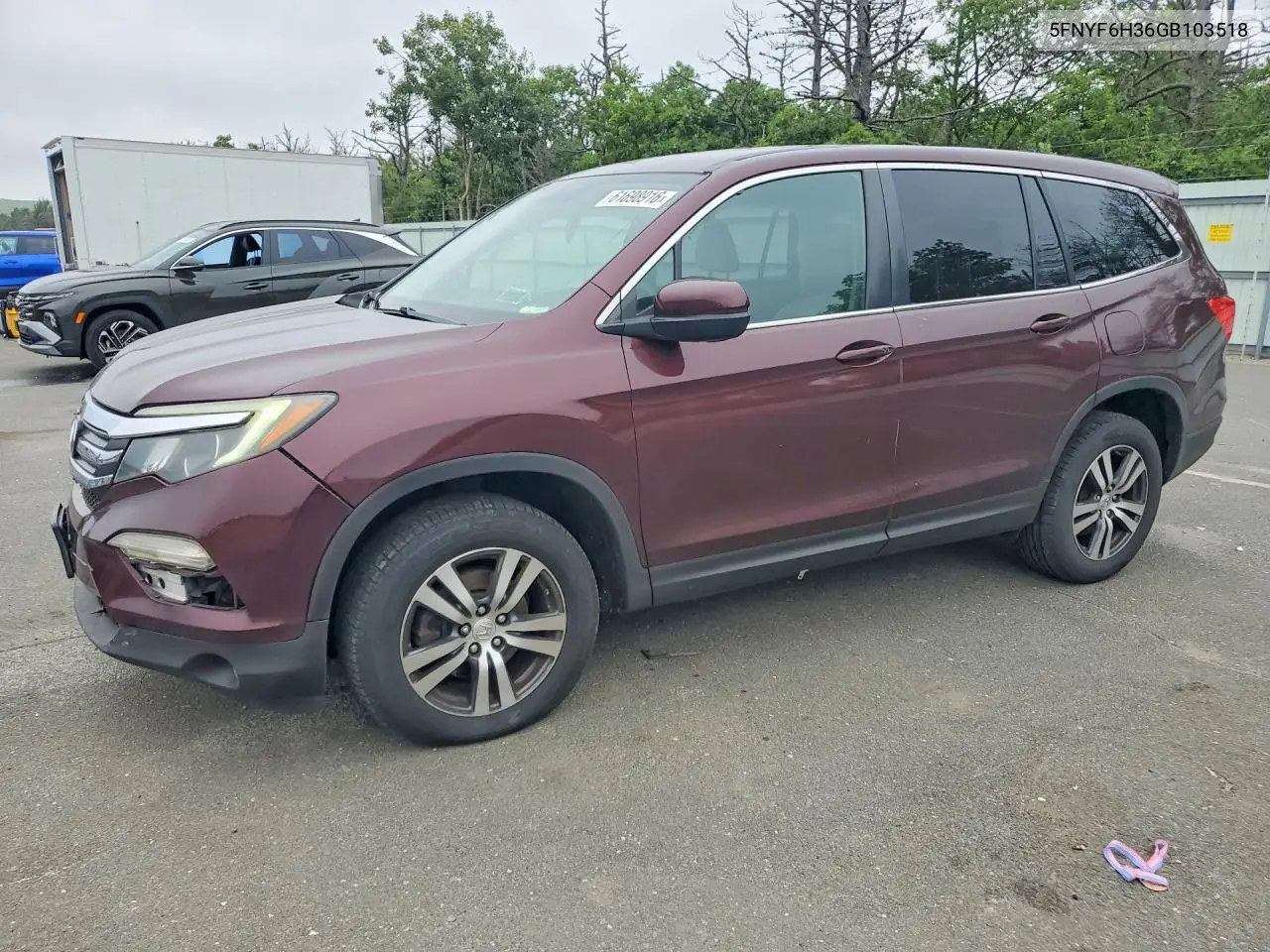 2016 Honda Pilot Ex VIN: 5FNYF6H36GB103518 Lot: 61698916