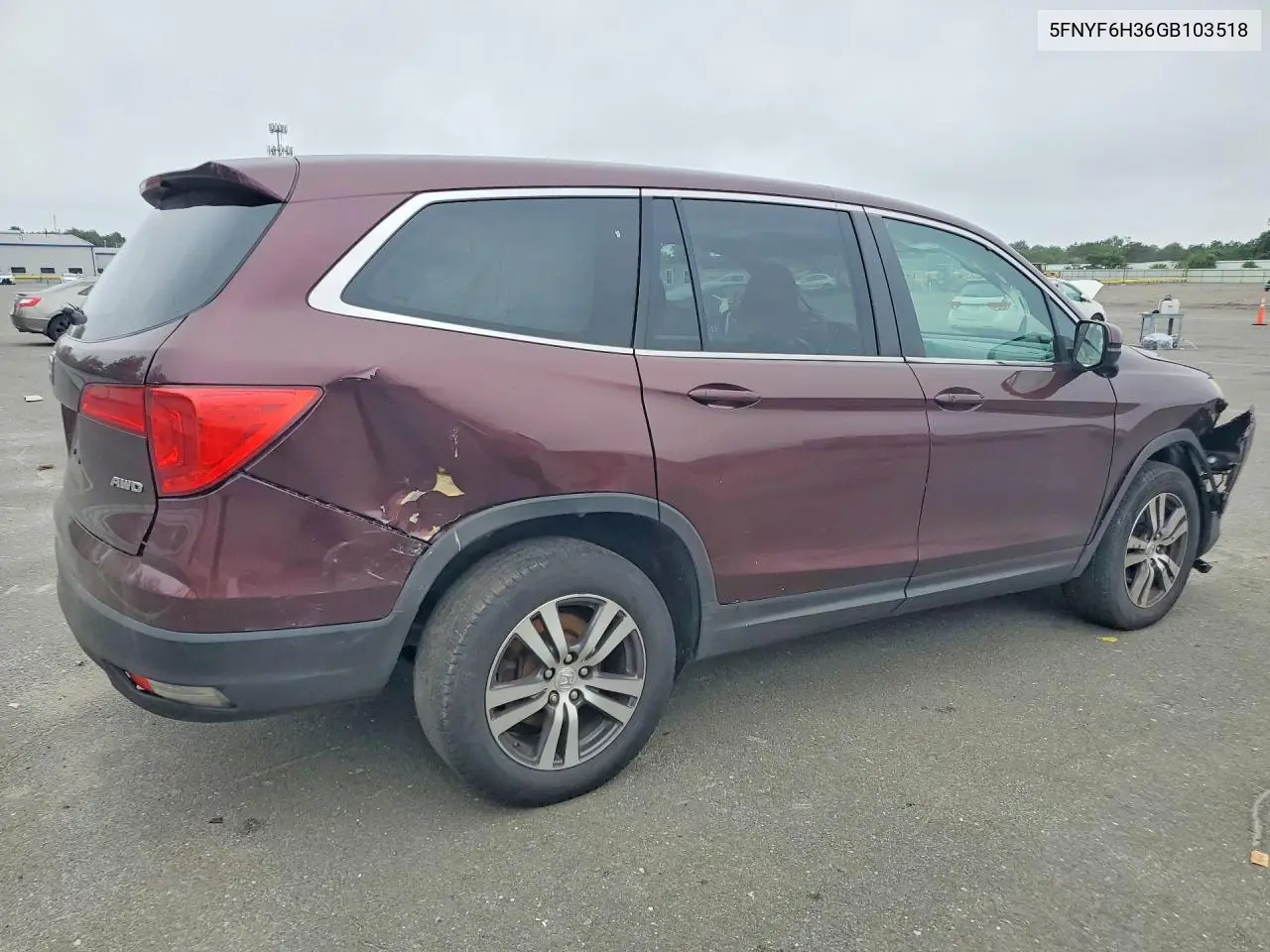 2016 Honda Pilot Ex VIN: 5FNYF6H36GB103518 Lot: 61698916