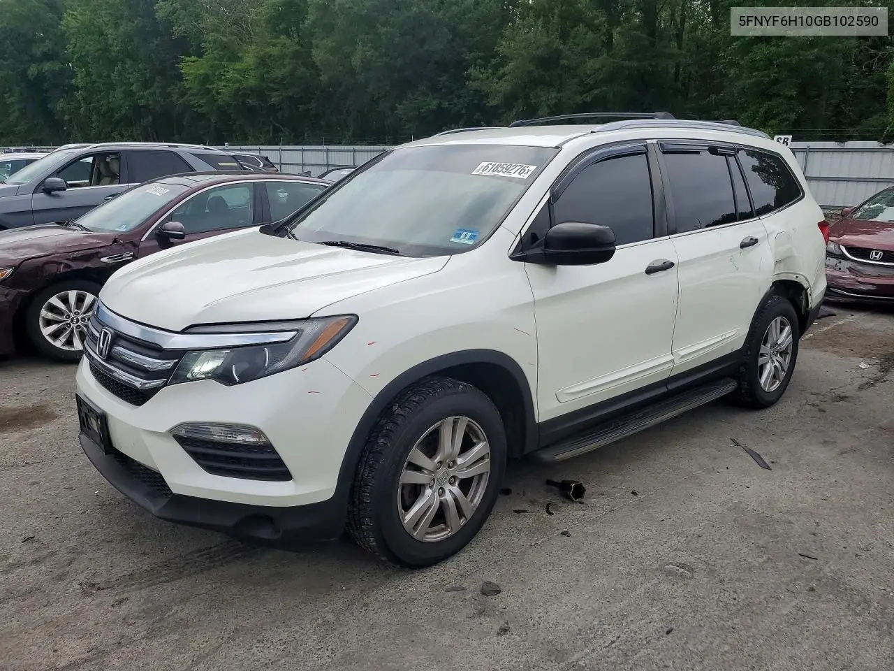 2016 Honda Pilot Lx VIN: 5FNYF6H10GB102590 Lot: 61859276