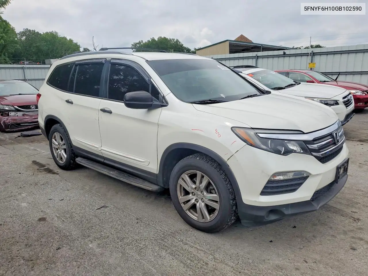 2016 Honda Pilot Lx VIN: 5FNYF6H10GB102590 Lot: 61859276