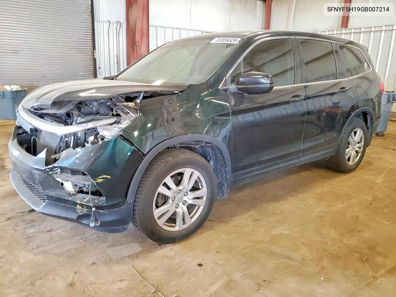 2016 Honda Pilot Lx VIN: 5FNYF5H19GB007214 Lot: 61859326