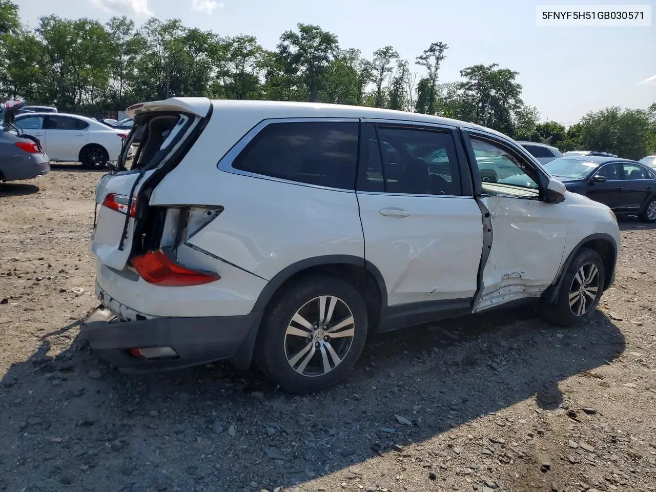 2016 Honda Pilot Exl VIN: 5FNYF5H51GB030571 Lot: 61918066