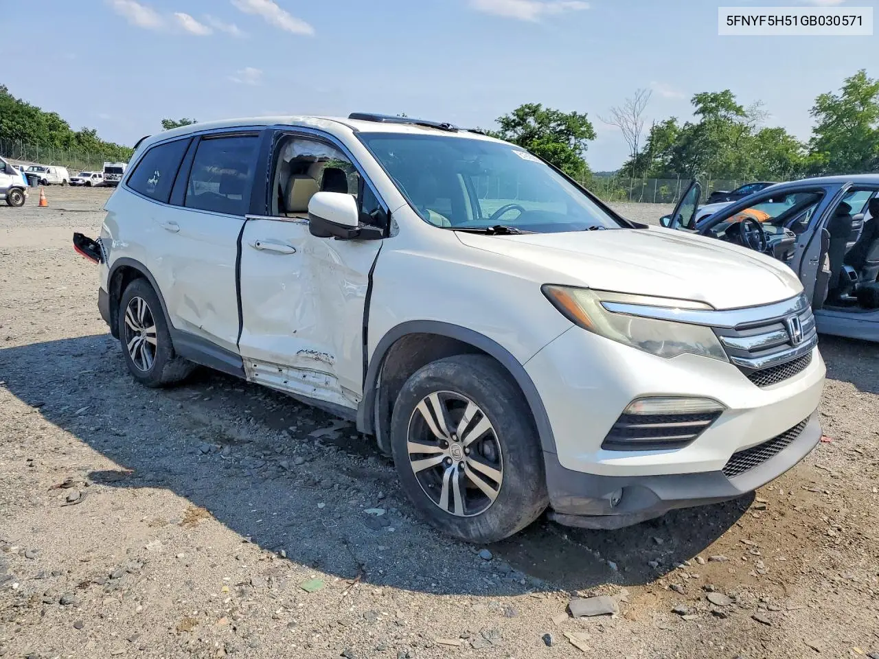 2016 Honda Pilot Exl VIN: 5FNYF5H51GB030571 Lot: 61918066