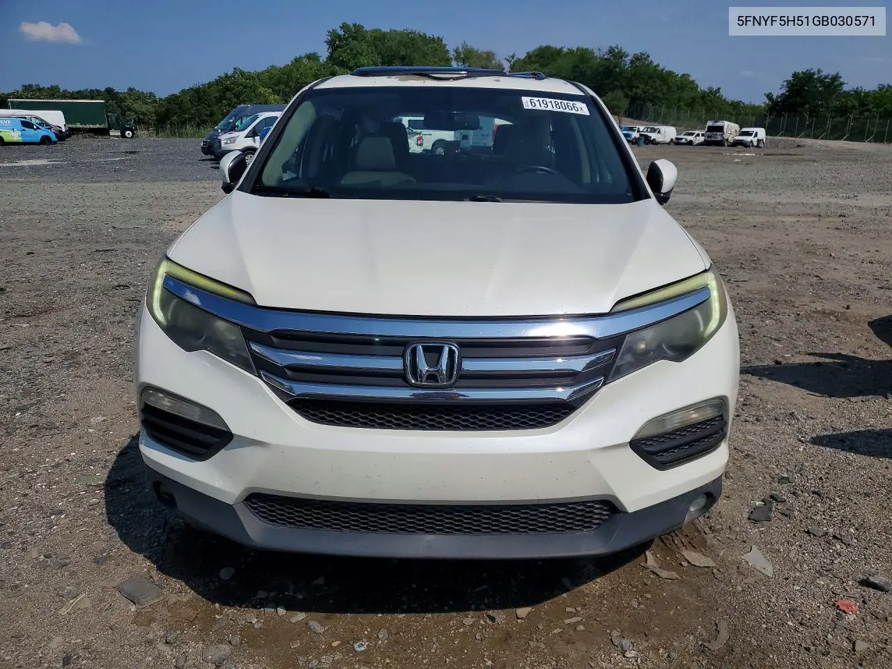2016 Honda Pilot Exl VIN: 5FNYF5H51GB030571 Lot: 61918066