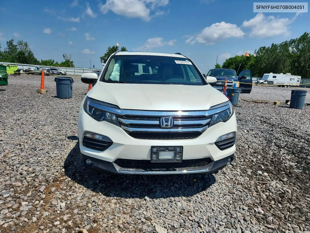 2016 Honda Pilot Elite VIN: 5FNYF6H07GB004051 Lot: 61945126