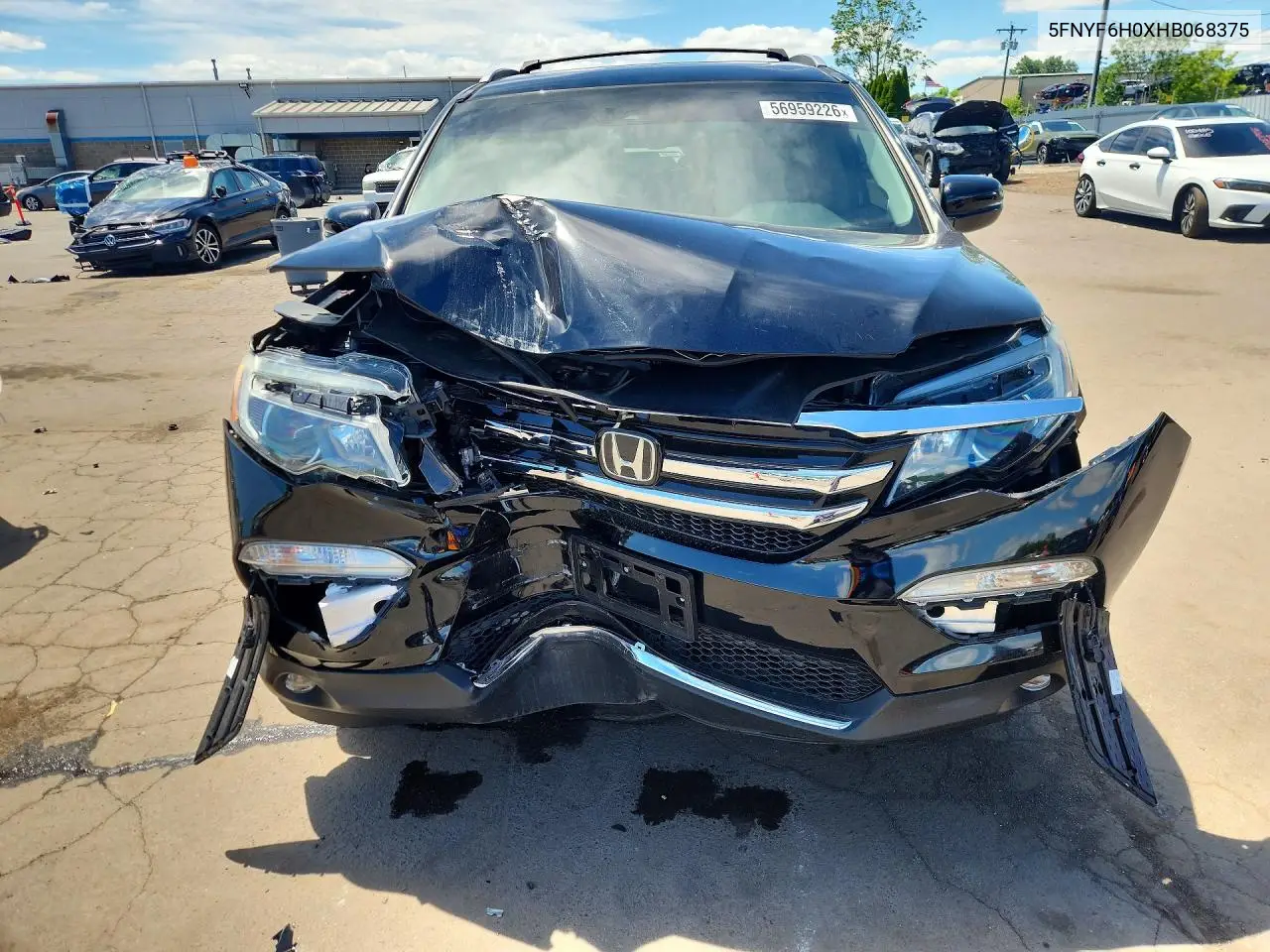 2017 Honda Pilot Elite VIN: 5FNYF6H0XHB068375 Lot: 56959226