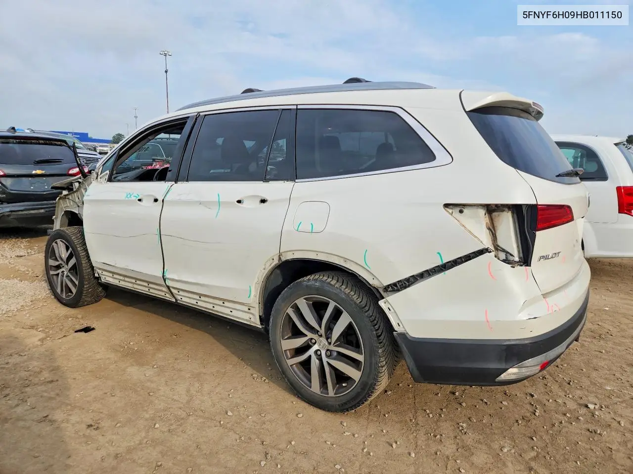 2017 Honda Pilot Elite VIN: 5FNYF6H09HB011150 Lot: 61097056