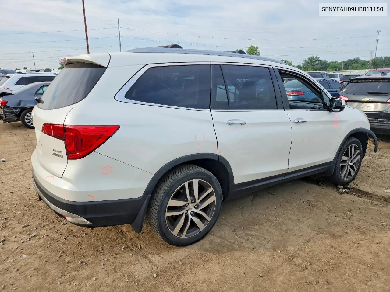 2017 Honda Pilot Elite VIN: 5FNYF6H09HB011150 Lot: 61097056