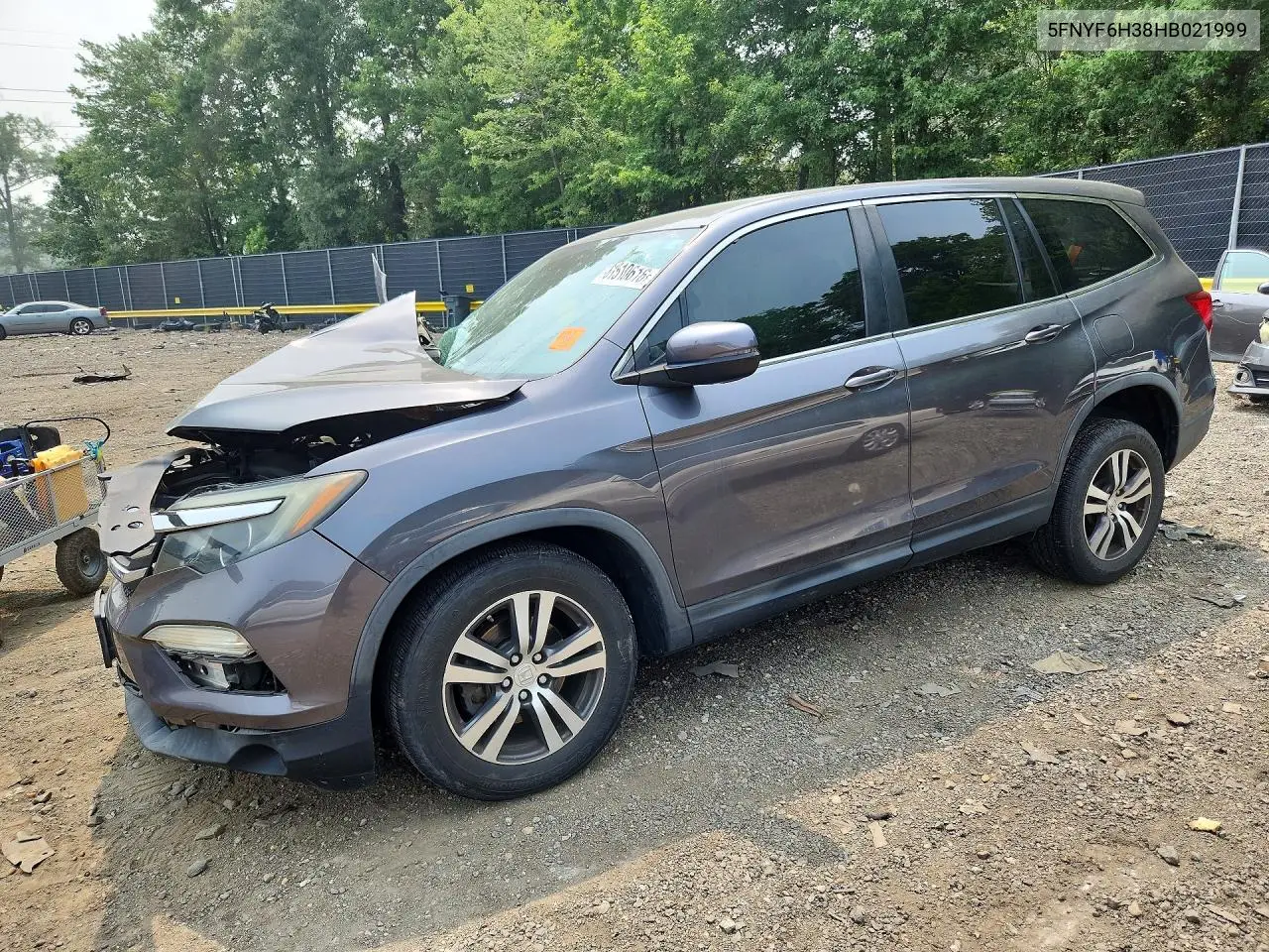 2017 Honda Pilot Ex VIN: 5FNYF6H38HB021999 Lot: 61510616