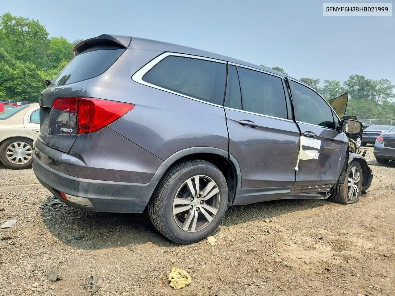 2017 Honda Pilot Ex VIN: 5FNYF6H38HB021999 Lot: 61510616