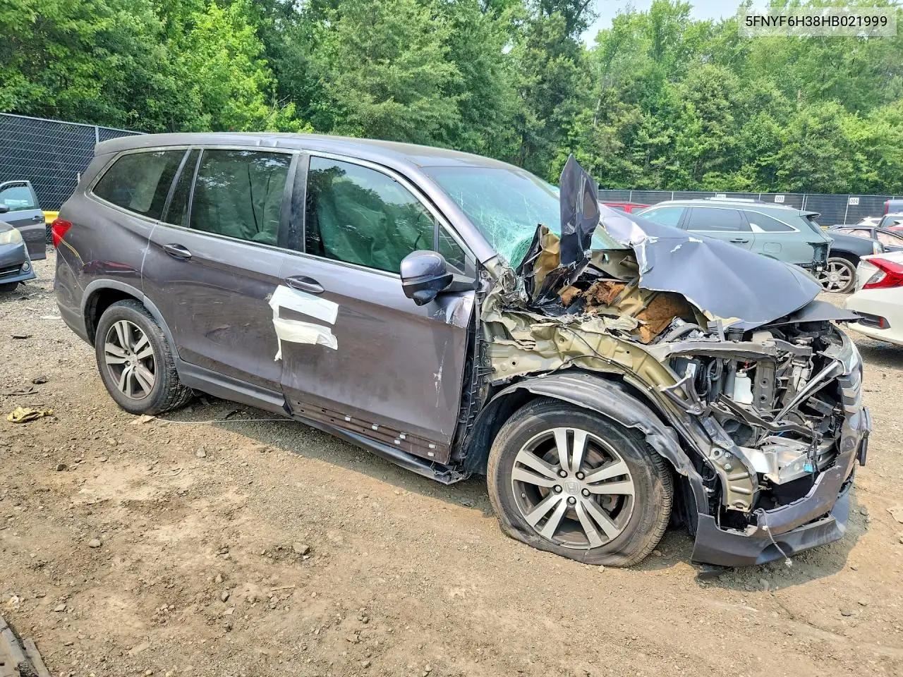 2017 Honda Pilot Ex VIN: 5FNYF6H38HB021999 Lot: 61510616