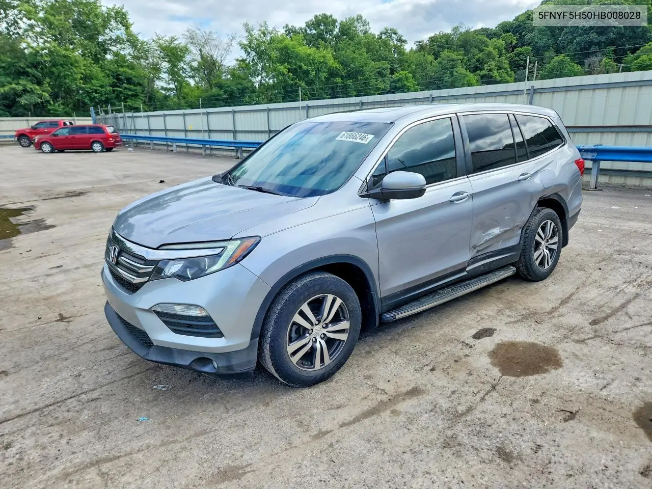 2017 Honda Pilot Exl VIN: 5FNYF5H50HB008028 Lot: 61866246