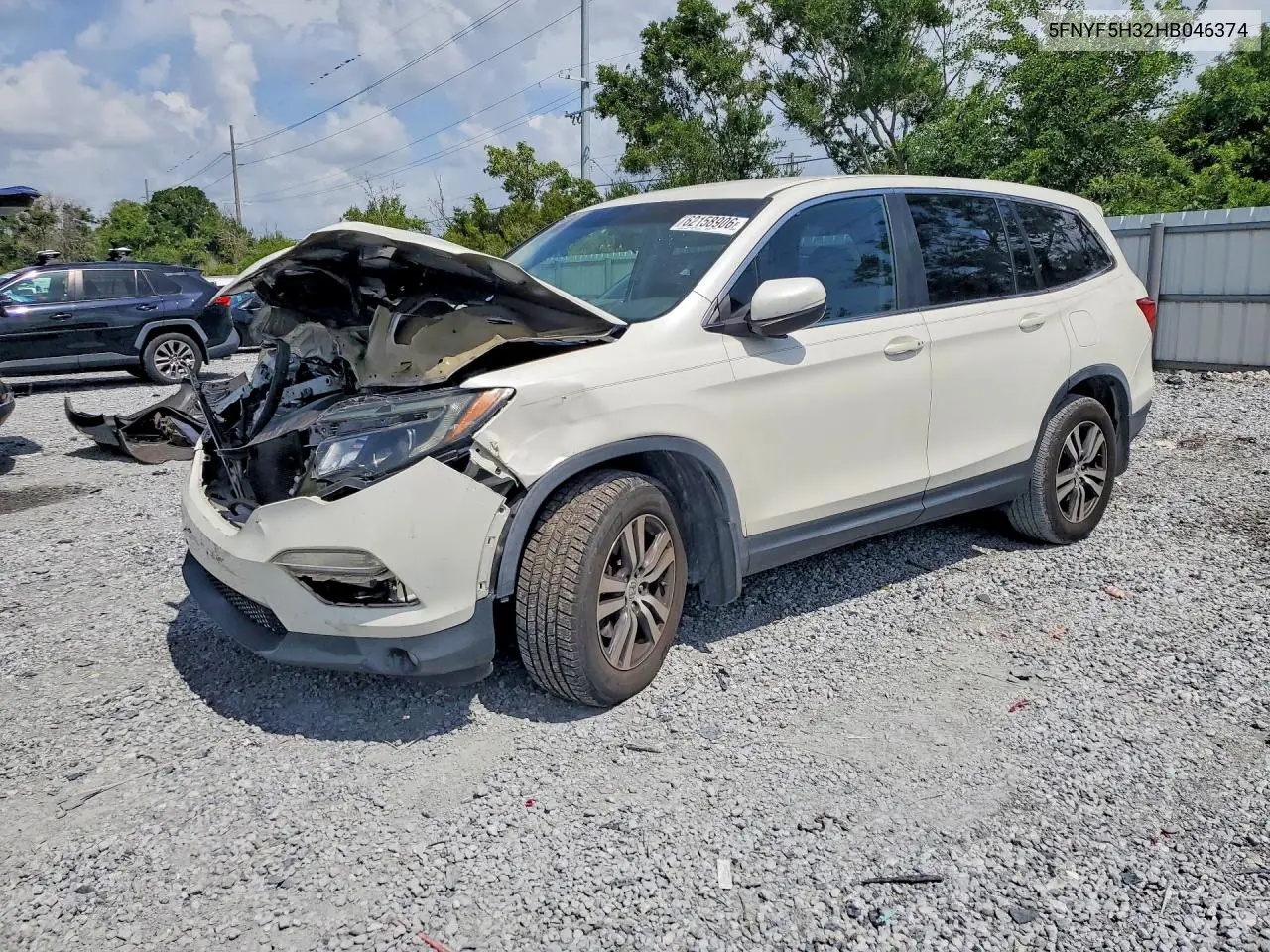 2017 Honda Pilot Ex VIN: 5FNYF5H32HB046374 Lot: 62158906