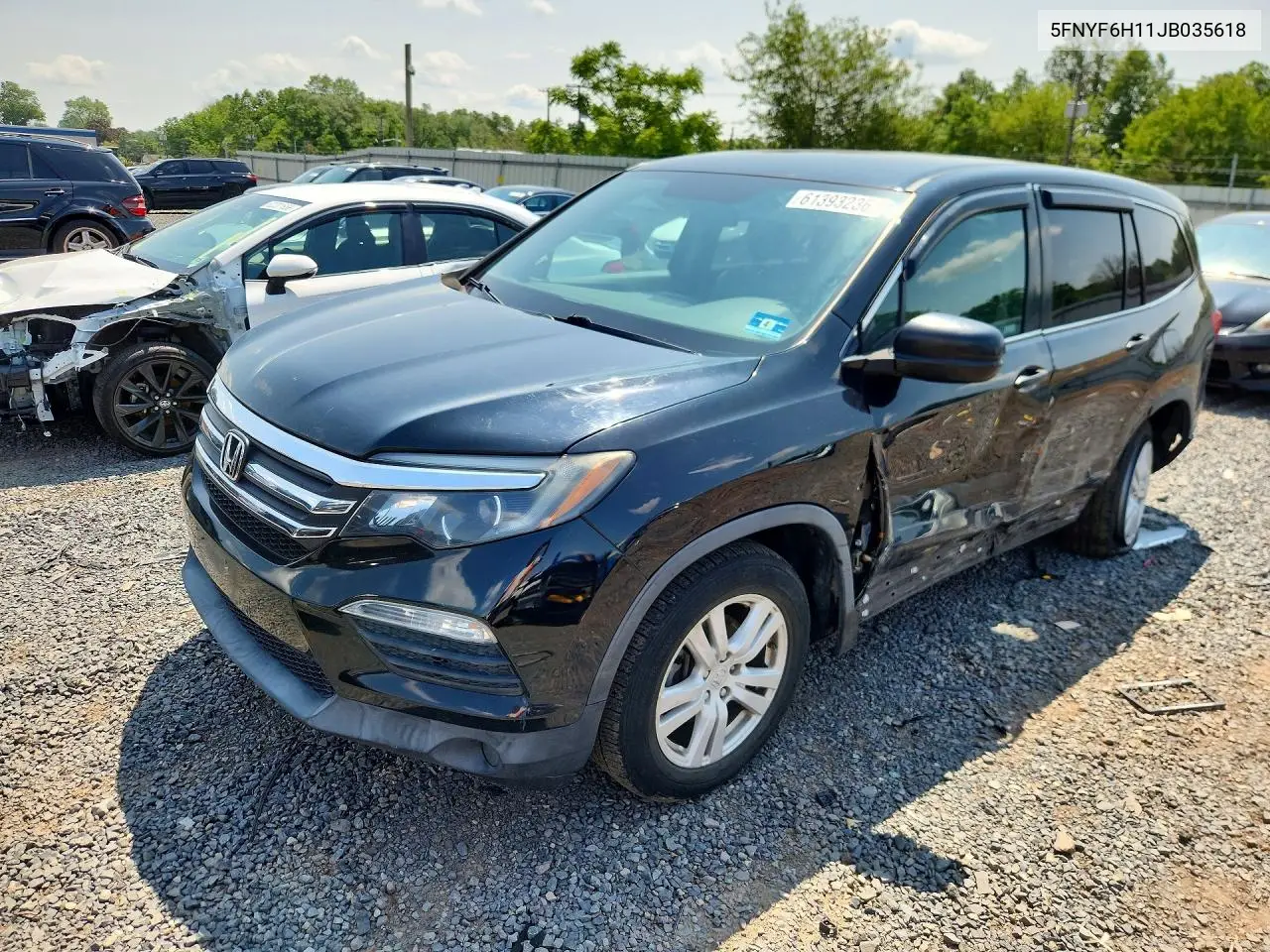 2018 Honda Pilot Lx VIN: 5FNYF6H11JB035618 Lot: 61393236