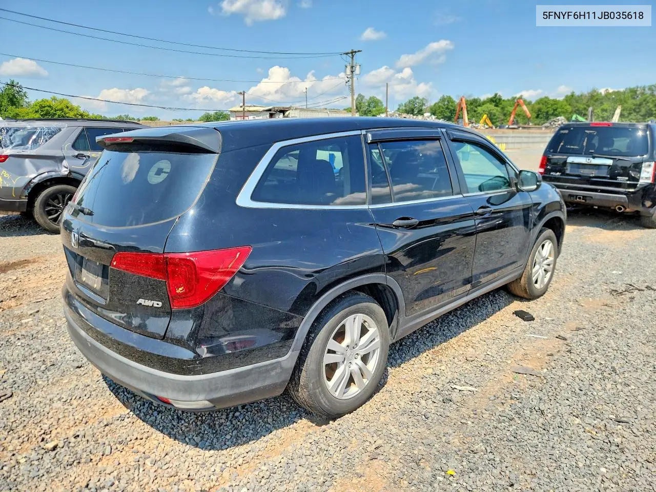 2018 Honda Pilot Lx VIN: 5FNYF6H11JB035618 Lot: 61393236