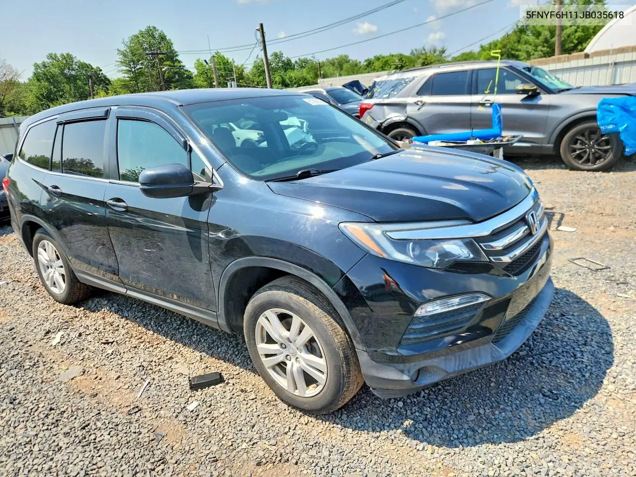 2018 Honda Pilot Lx VIN: 5FNYF6H11JB035618 Lot: 61393236