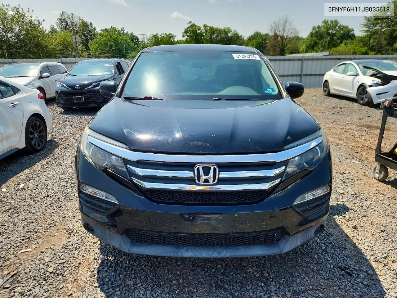 2018 Honda Pilot Lx VIN: 5FNYF6H11JB035618 Lot: 61393236