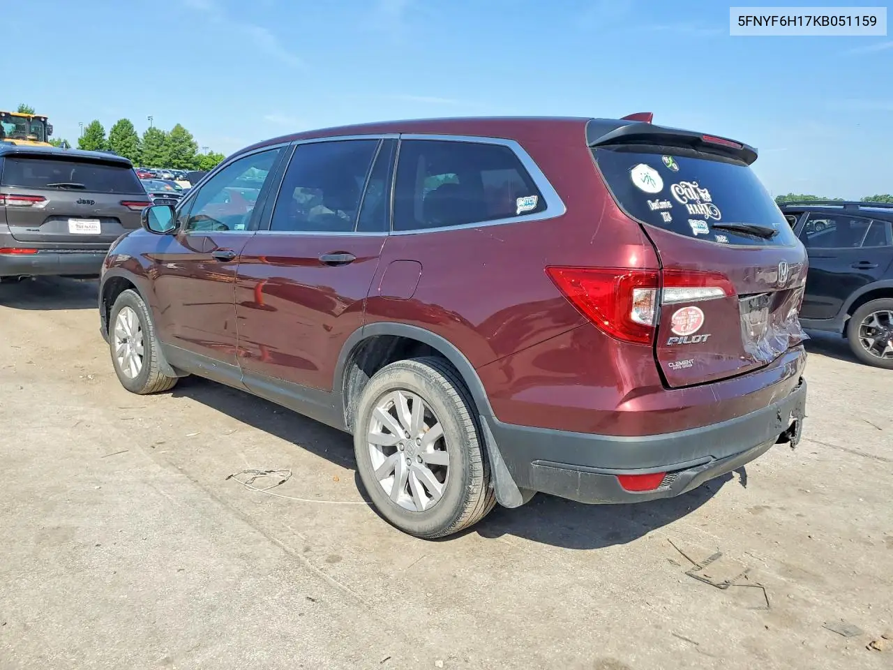 2019 Honda Pilot Lx VIN: 5FNYF6H17KB051159 Lot: 56586076
