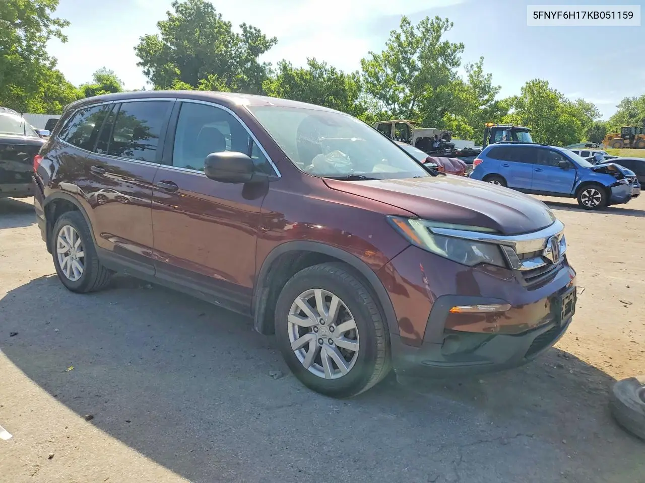 2019 Honda Pilot Lx VIN: 5FNYF6H17KB051159 Lot: 56586076