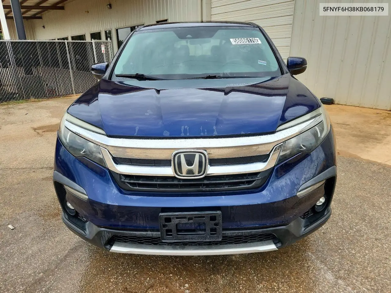 2019 Honda Pilot Ex VIN: 5FNYF6H38KB068179 Lot: 58086176