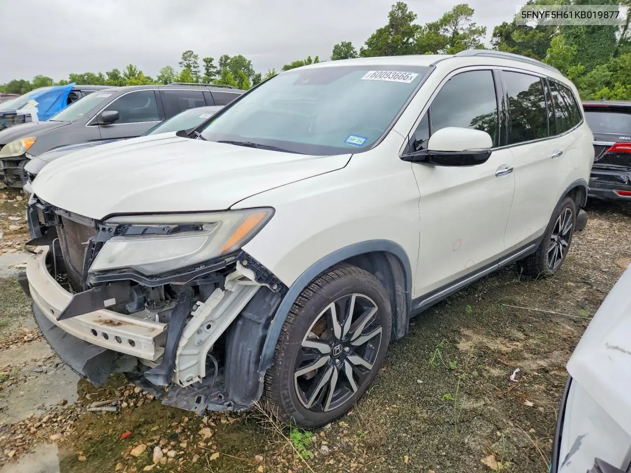2019 Honda Pilot Touring VIN: 5FNYF5H61KB019877 Lot: 60093666