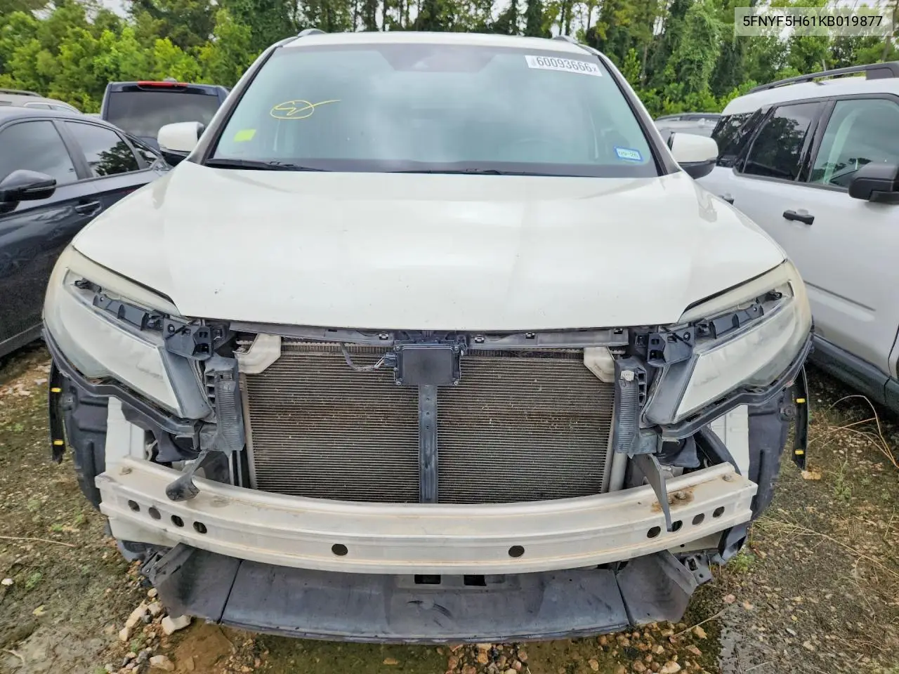 2019 Honda Pilot Touring VIN: 5FNYF5H61KB019877 Lot: 60093666