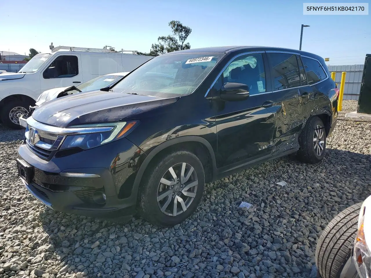 2019 Honda Pilot Exl VIN: 5FNYF6H51KB042170 Lot: 60972346