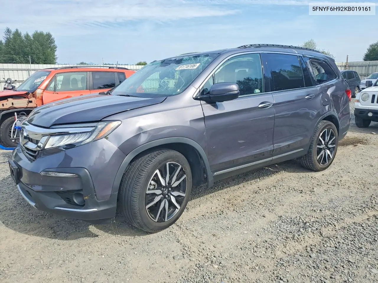 2019 Honda Pilot Touring VIN: 5FNYF6H92KB019161 Lot: 61716106