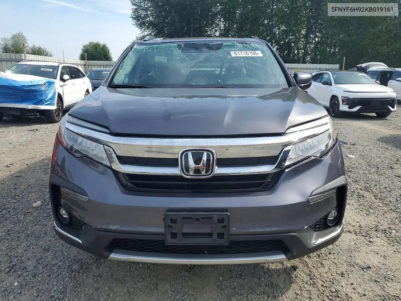 2019 Honda Pilot Touring VIN: 5FNYF6H92KB019161 Lot: 61716106