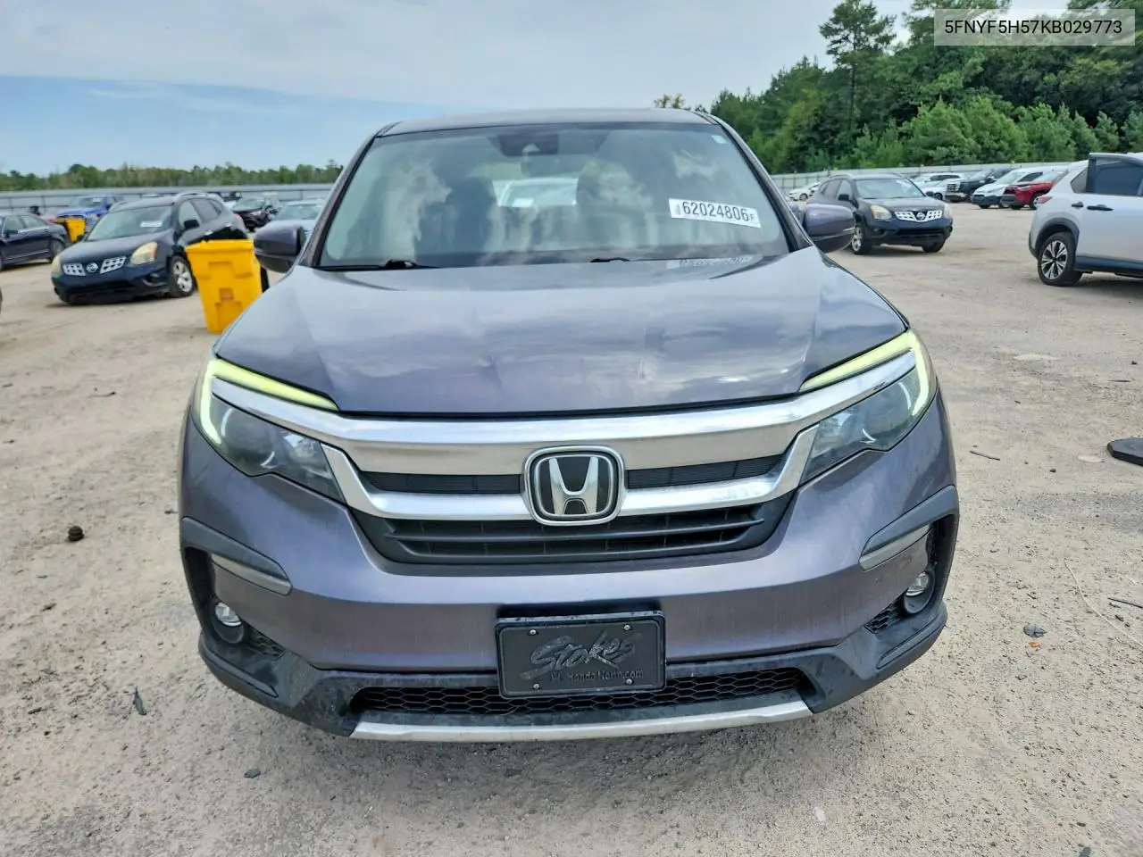 2019 Honda Pilot Exl VIN: 5FNYF5H57KB029773 Lot: 62024806