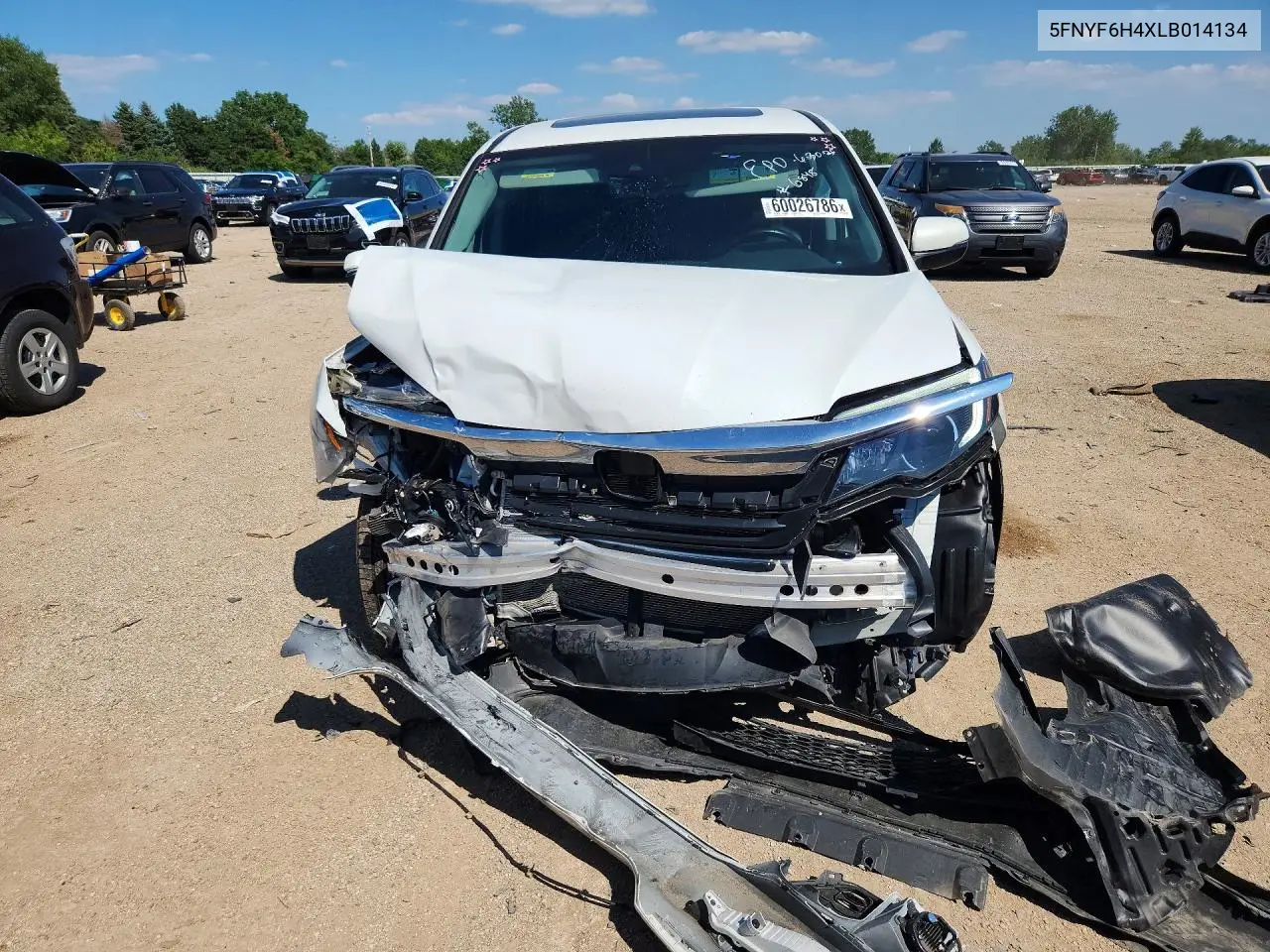 2020 Honda Pilot Exl VIN: 5FNYF6H4XLB014134 Lot: 60026786