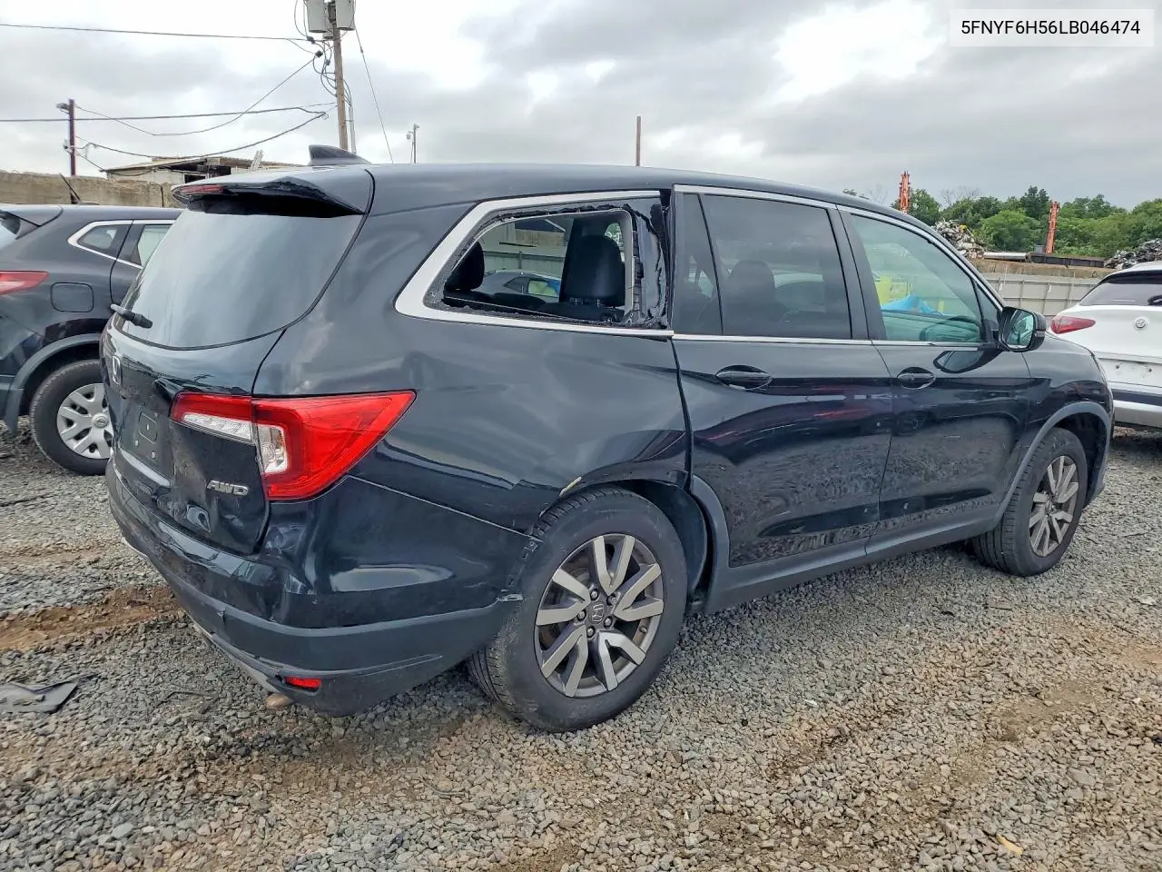2020 Honda Pilot Exl VIN: 5FNYF6H56LB046474 Lot: 61011416
