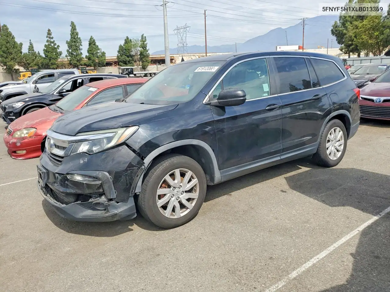 2020 Honda Pilot Lx VIN: 5FNYF5H1XLB013369 Lot: 61912066