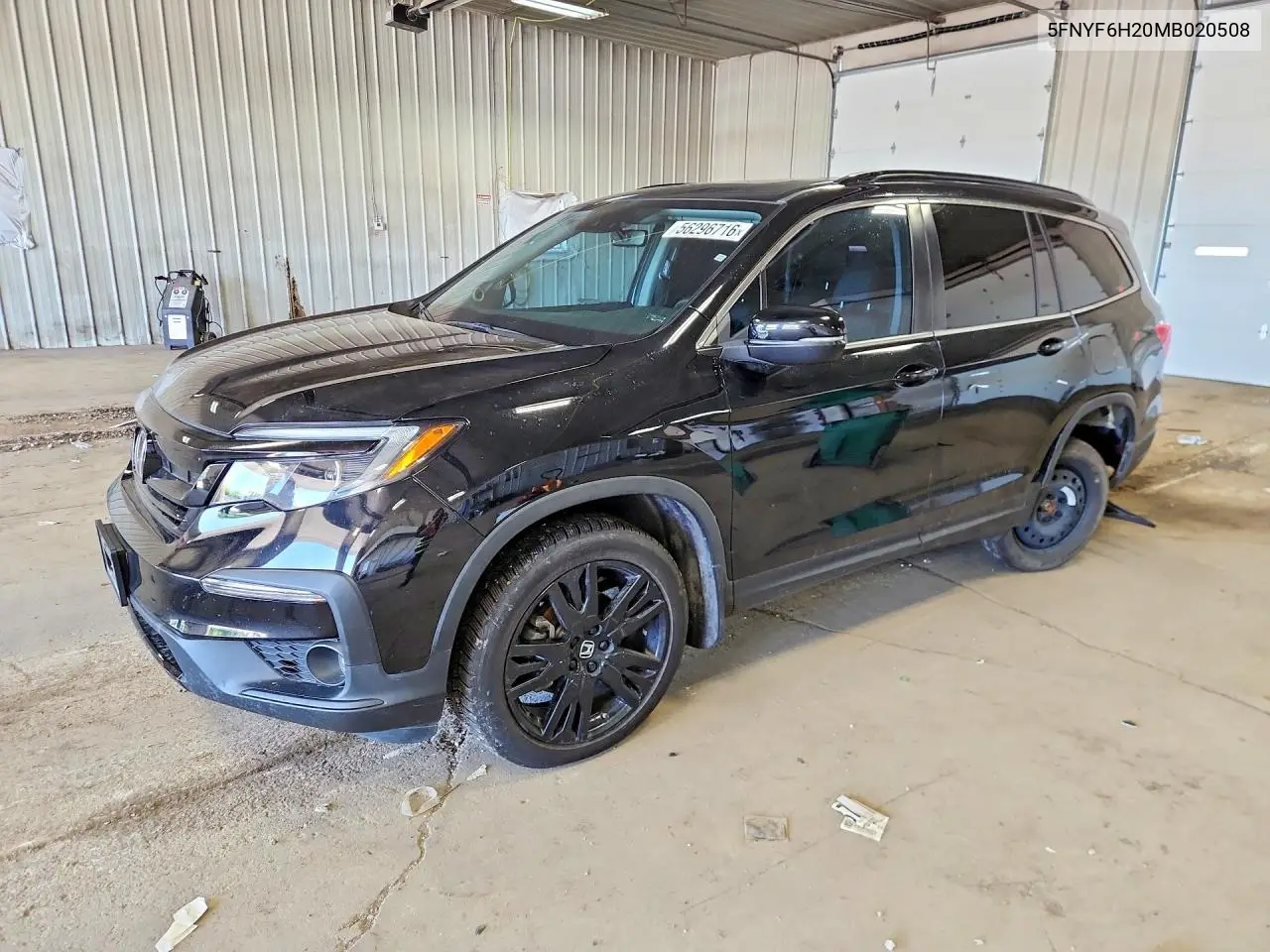 2021 Honda Pilot Se VIN: 5FNYF6H20MB020508 Lot: 56296716