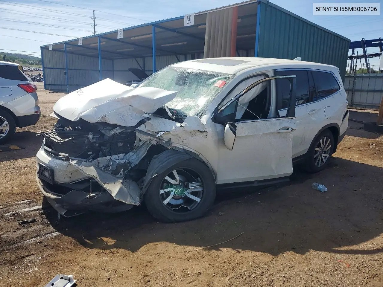 2021 Honda Pilot Exl VIN: 5FNYF5H55MB006706 Lot: 57339856