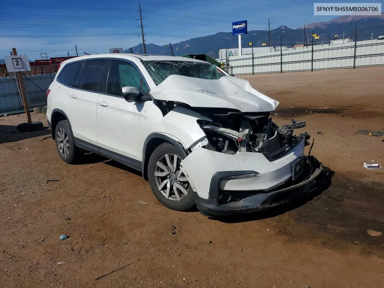 2021 Honda Pilot Exl VIN: 5FNYF5H55MB006706 Lot: 57339856