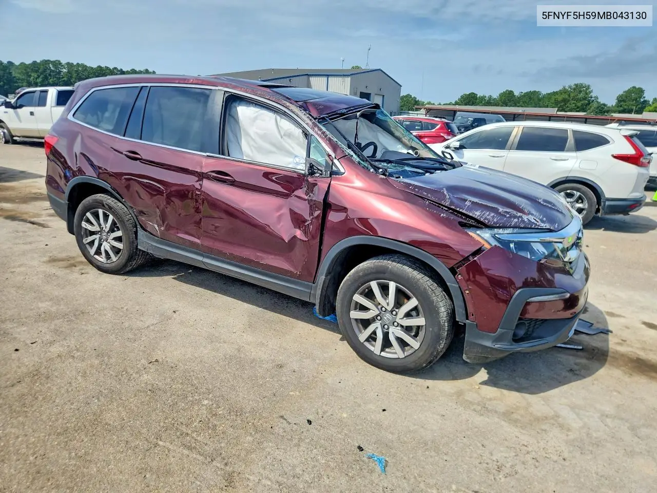 2021 Honda Pilot Exl VIN: 5FNYF5H59MB043130 Lot: 60992056