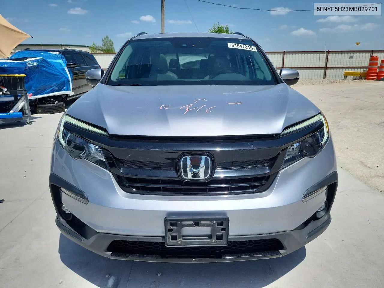 2021 Honda Pilot Se VIN: 5FNYF5H23MB029701 Lot: 61547316