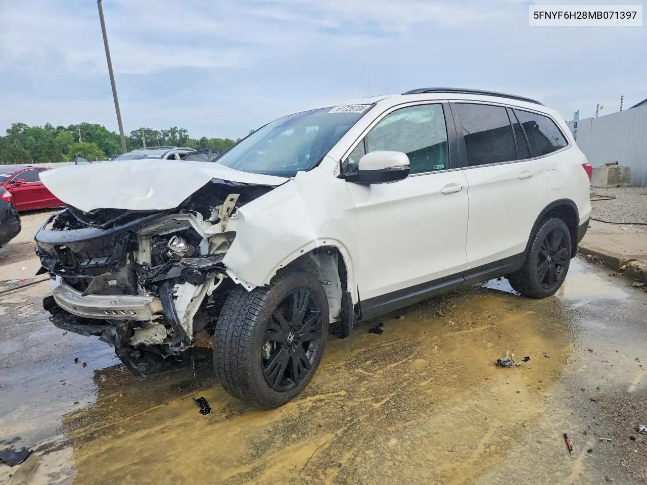 2021 Honda Pilot Se VIN: 5FNYF6H28MB071397 Lot: 61728706