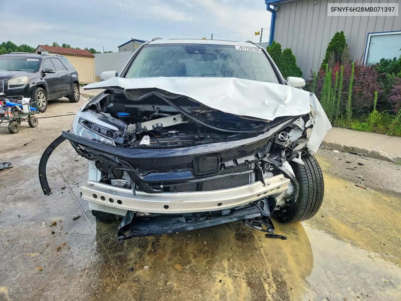 2021 Honda Pilot Se VIN: 5FNYF6H28MB071397 Lot: 61728706