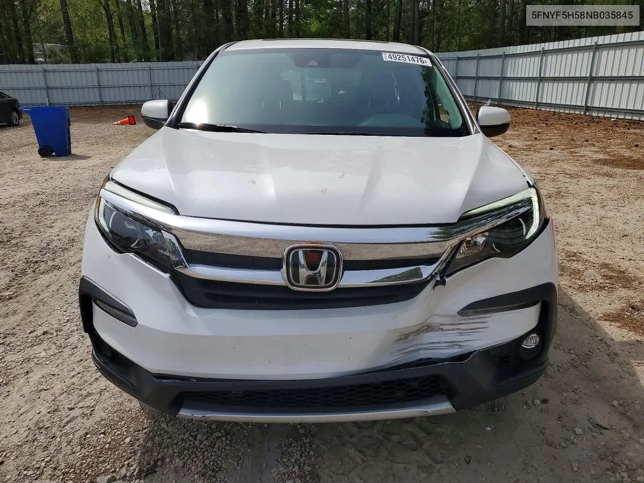 5FNYF5H58NB035845 2022 Honda Pilot